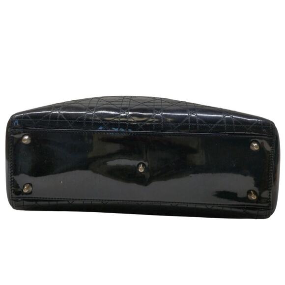 Christian Dior Black Patent Cannage Calfskin Large Lady Dior Bag EUC - Picture 7 of 9